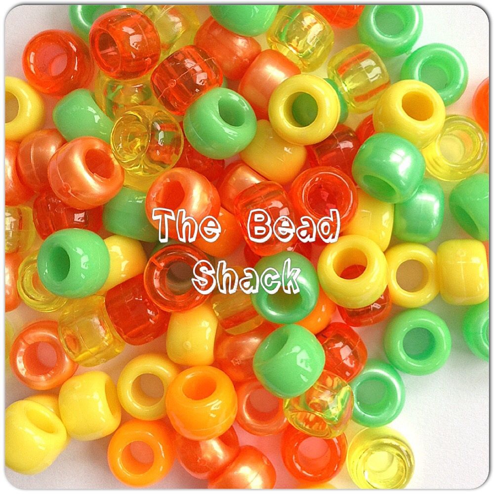 Mixed Plastic Pony Beads X Mm Barrel For Dummy Clips And Key Rings